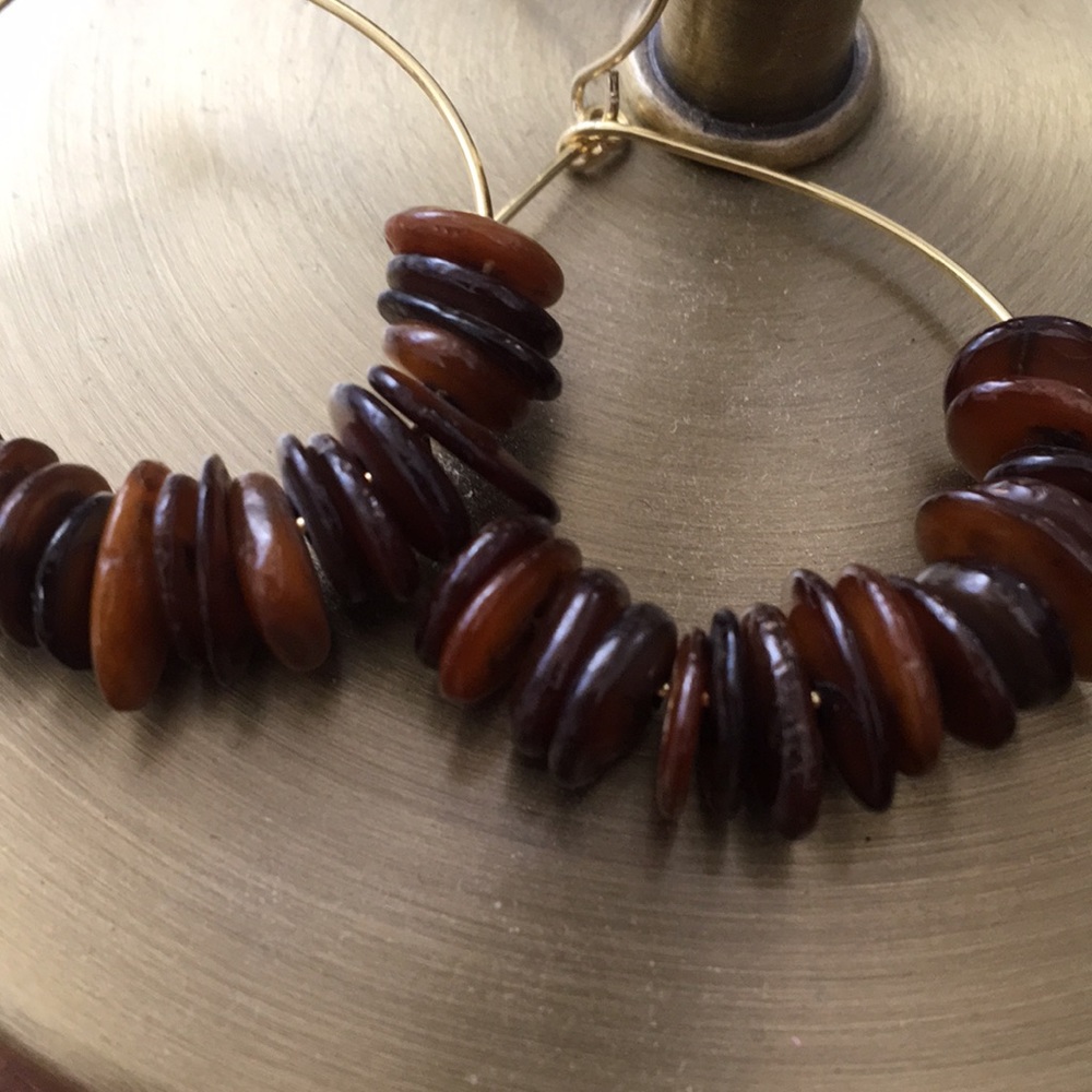 🤎 HANDMADE brown earrings! 🤎 - Picture 2 of 7